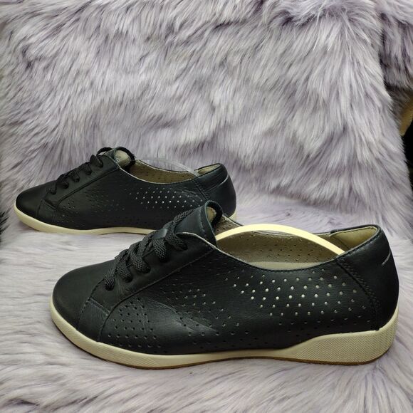Dansko Shoes - Dansko Orli Nappa Leather Perforated Sneakers Womens Size 40 US 10-10.5 Black